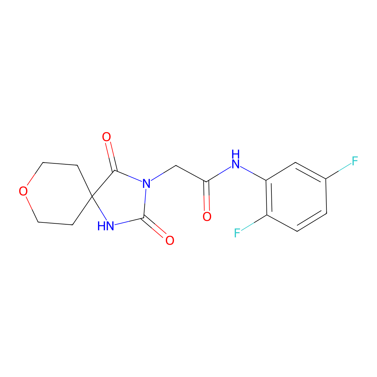 N-(2,5-difluorophenyl)-2-(2,4-dioxo-8-oxa-1,3-diazaspiro[4.5]dec-3-yl)acetamide molecular structure, CAS 1775537-98-8