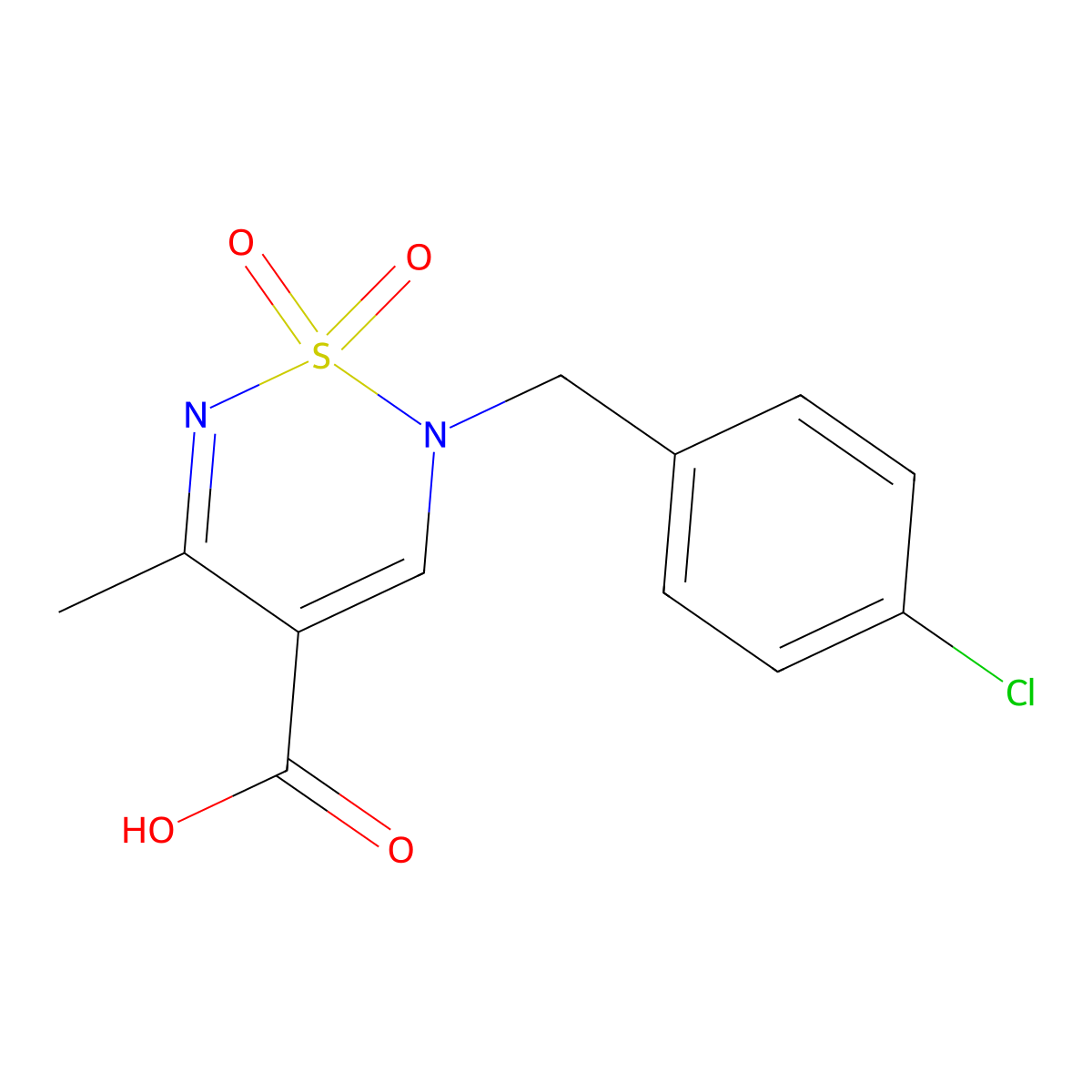 2-(4-chlorobenzyl)-5-methyl-2H-1,2,6-thiadiazine-4-carboxylic acid 1,1-dioxide molecular structure, CAS 1775541-49-5
