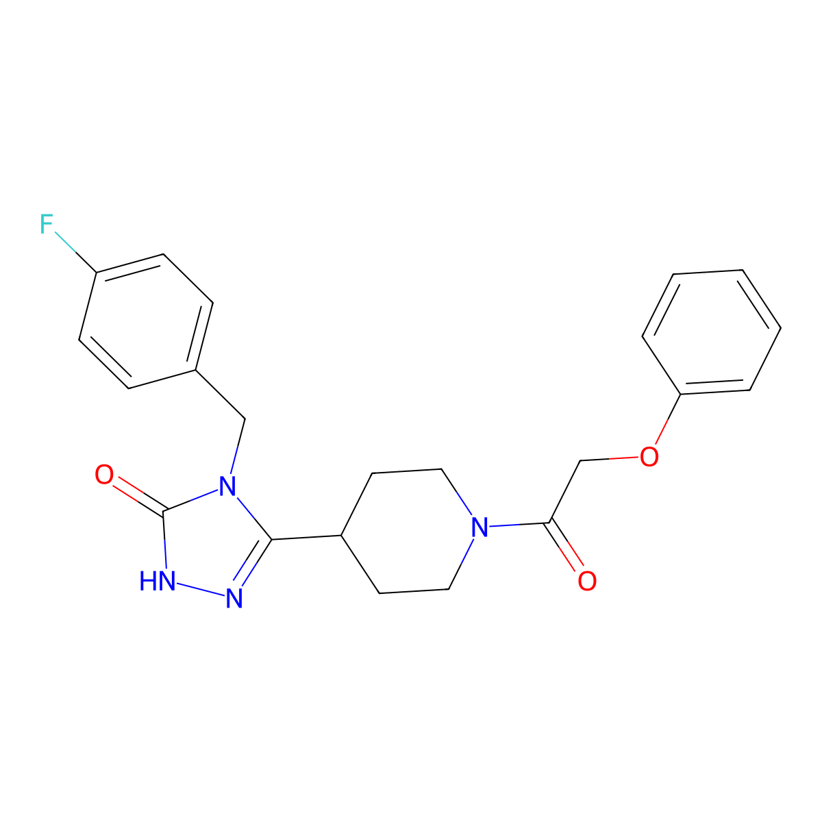 4-(4-fluorobenzyl)-5-[1-(phenoxyacetyl)piperidin-4-yl]-2,4-dihydro-3H-1,2,4-triazol-3-one molecular structure, CAS 1775541-85-9