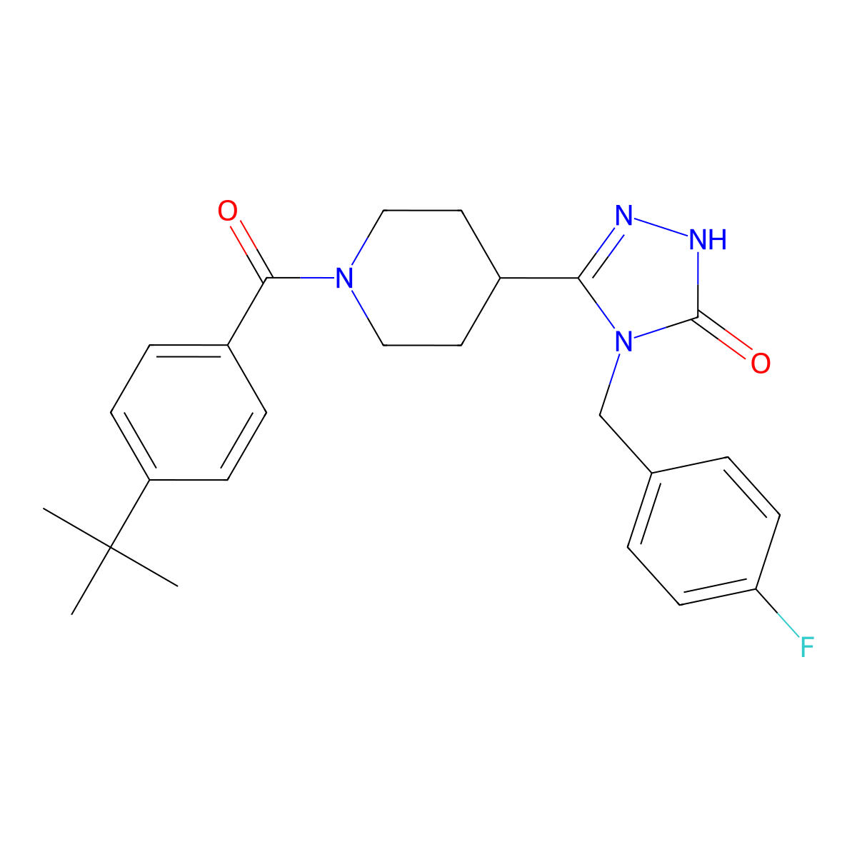 5-[1-(4-tert-butylbenzoyl)piperidin-4-yl]-4-(4-fluorobenzyl)-2,4-dihydro-3H-1,2,4-triazol-3-one molecular structure, CAS 1775542-06-7
