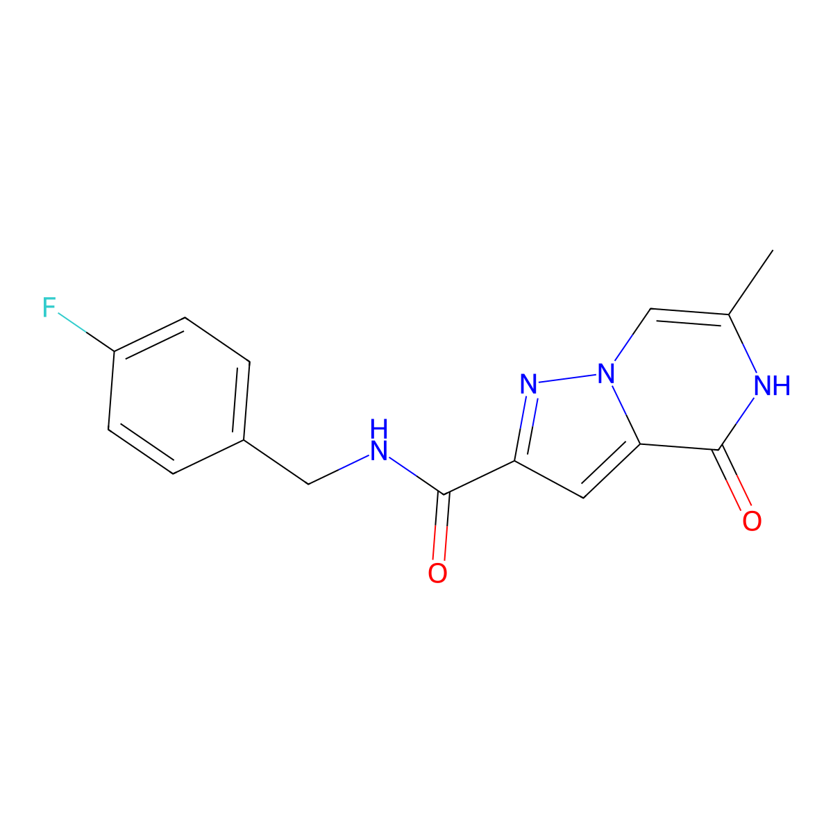 N-(4-fluorobenzyl)-6-methyl-4-oxo-4,5-dihydropyrazolo[1,5-a]pyrazine-2-carboxamide molecular structure, CAS 1775542-32-9