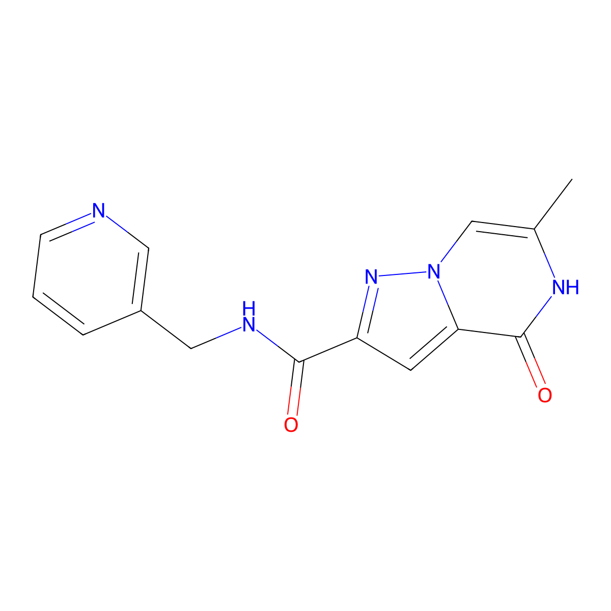 6-methyl-4-oxo-N-(3-pyridylmethyl)-4,5-dihydropyrazolo[1,5-a]pyrazine-2-carboxamide molecular structure, CAS 1775542-41-0