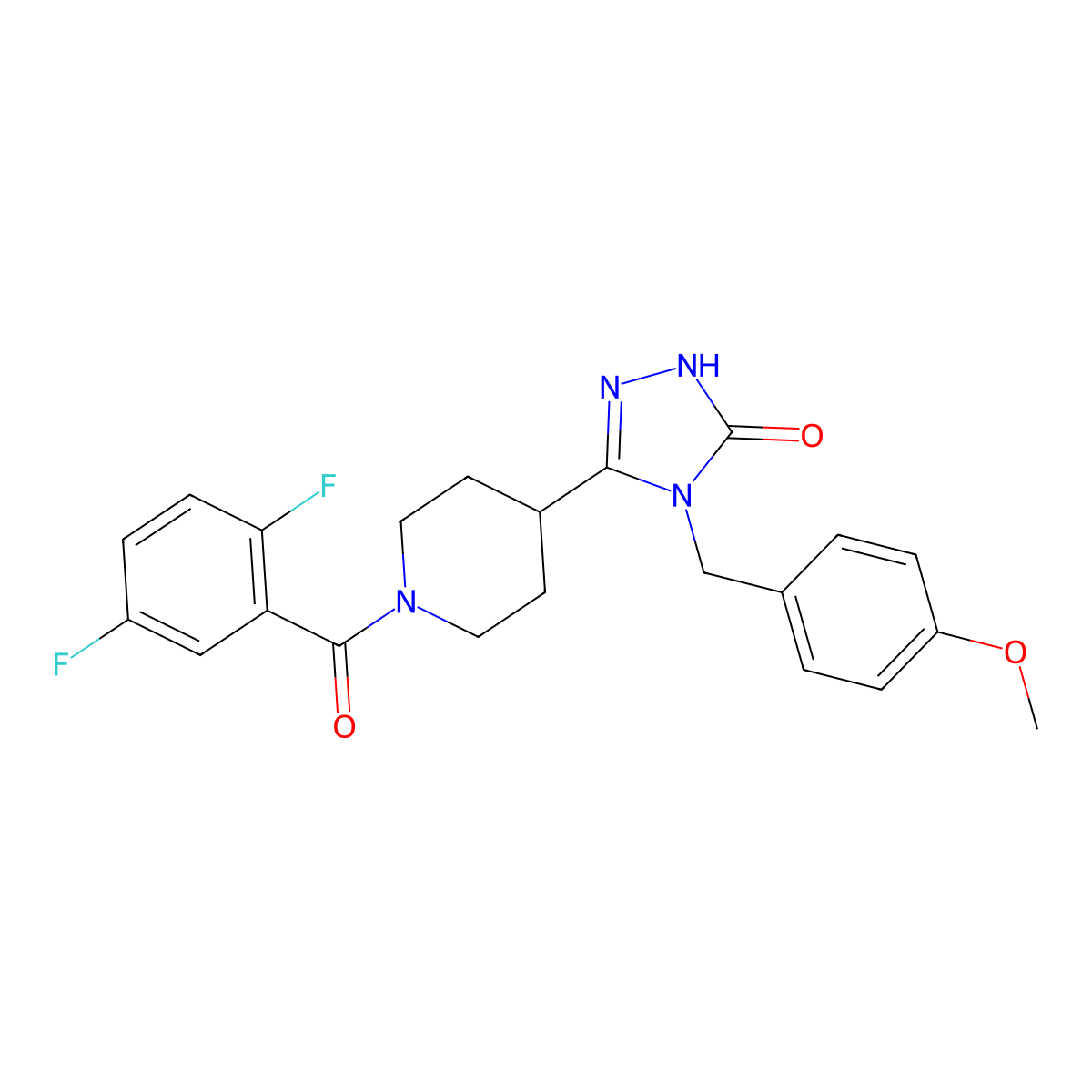 5-[1-(2,5-difluorobenzoyl)piperidin-4-yl]-4-(4-methoxybenzyl)-2,4-dihydro-3H-1,2,4-triazol-3-one molecular structure, CAS 1775544-13-2