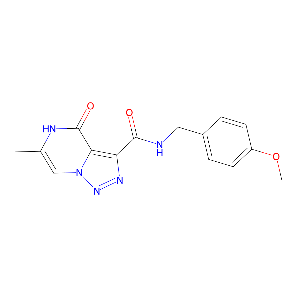 N-(4-methoxybenzyl)-6-methyl-4-oxo-4,5-dihydro[1,2,3]triazolo[1,5-a]pyrazine-3-carboxamide molecular structure, CAS 1775544-22-3