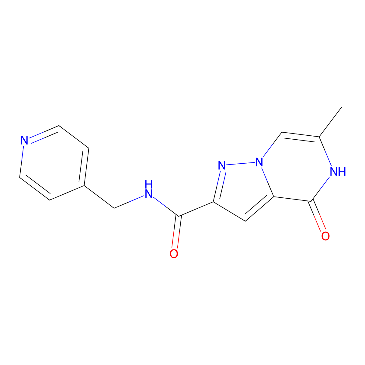 6-methyl-4-oxo-N-(pyridin-4-ylmethyl)-4,5-dihydropyrazolo[1,5-a]pyrazine-2-carboxamide molecular structure, CAS 1775544-30-3