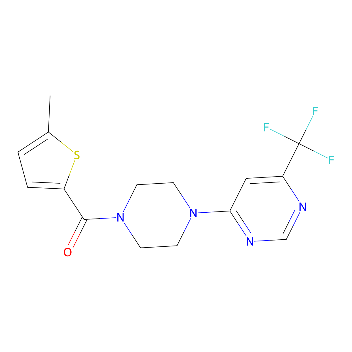 4-{4-[(5-Methyl-2-thienyl)carbonyl]piperazin-1-yl}-6-(trifluoromethyl)pyrimidine molecular structure, CAS 1775544-32-5