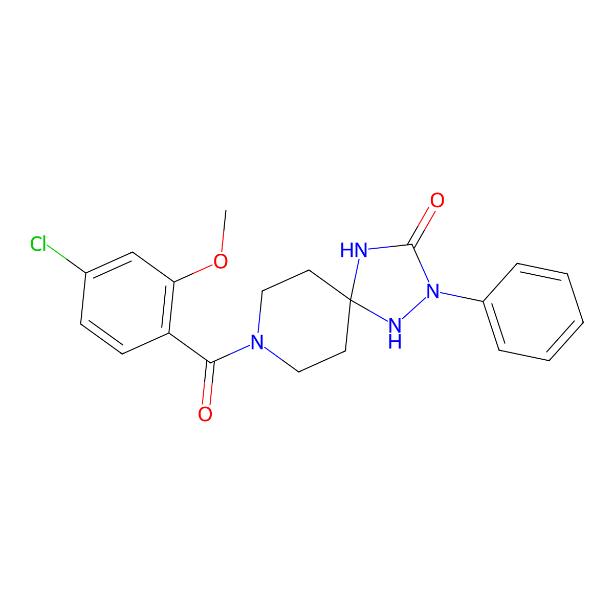 8-(4-Chloro-2-methoxybenzoyl)-2-phenyl-1,2,4,8-tetraazaspiro[4.5]decan-3-one molecular structure, CAS 1775545-01-1
