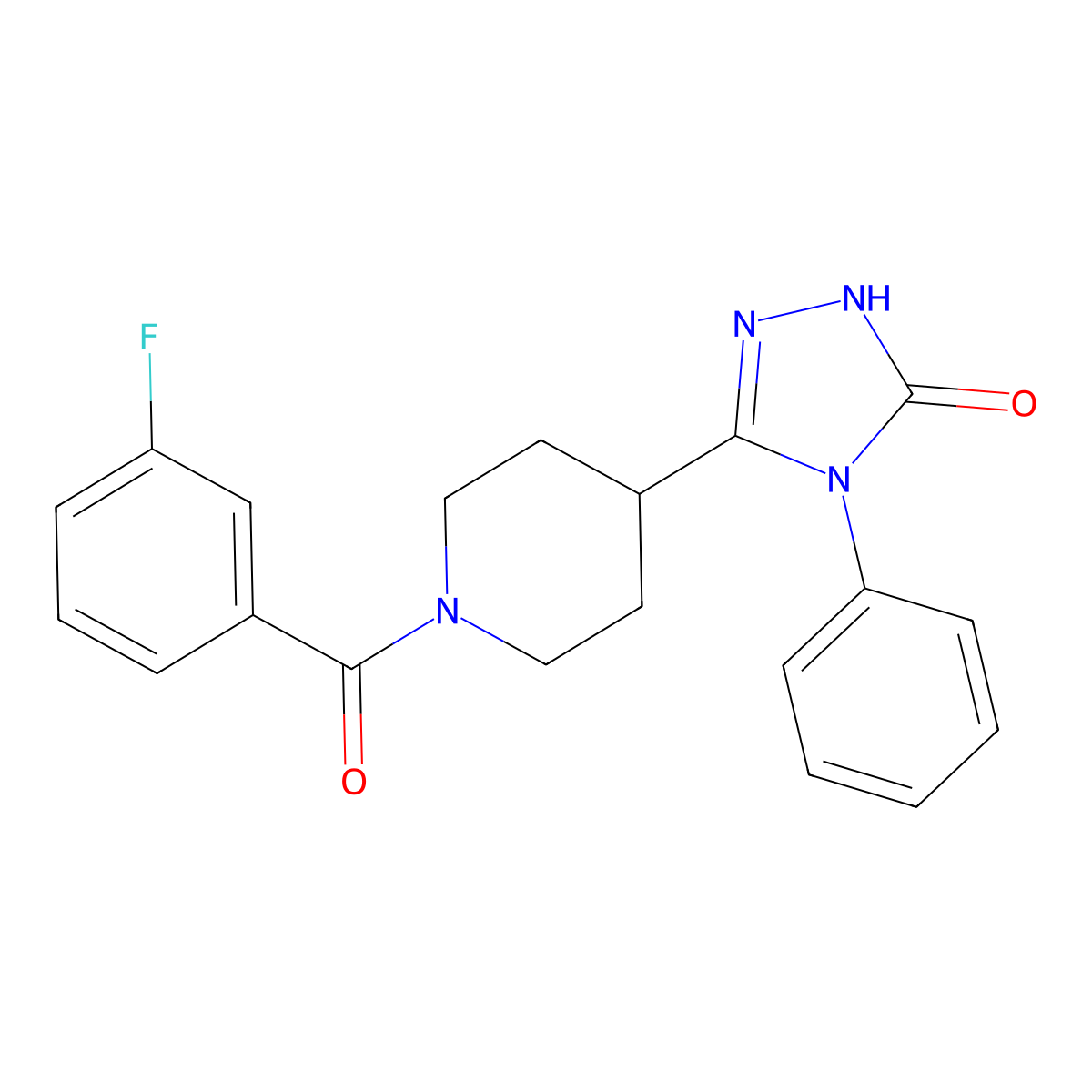 5-[1-(3-fluorobenzoyl)piperidin-4-yl]-4-phenyl-2,4-dihydro-3H-1,2,4-triazol-3-one molecular structure, CAS 1775546-57-0