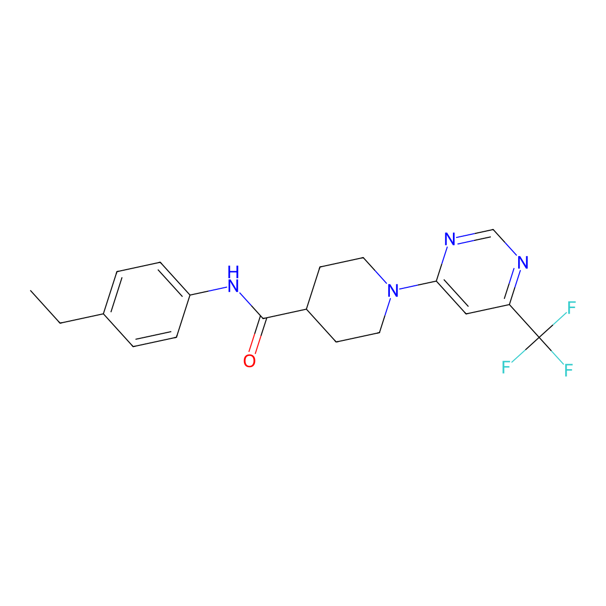 N-(4-ethylphenyl)-1-[6-(trifluoromethyl)pyrimidin-4-yl]piperidine-4-carboxamide molecular structure, CAS 1775546-68-3