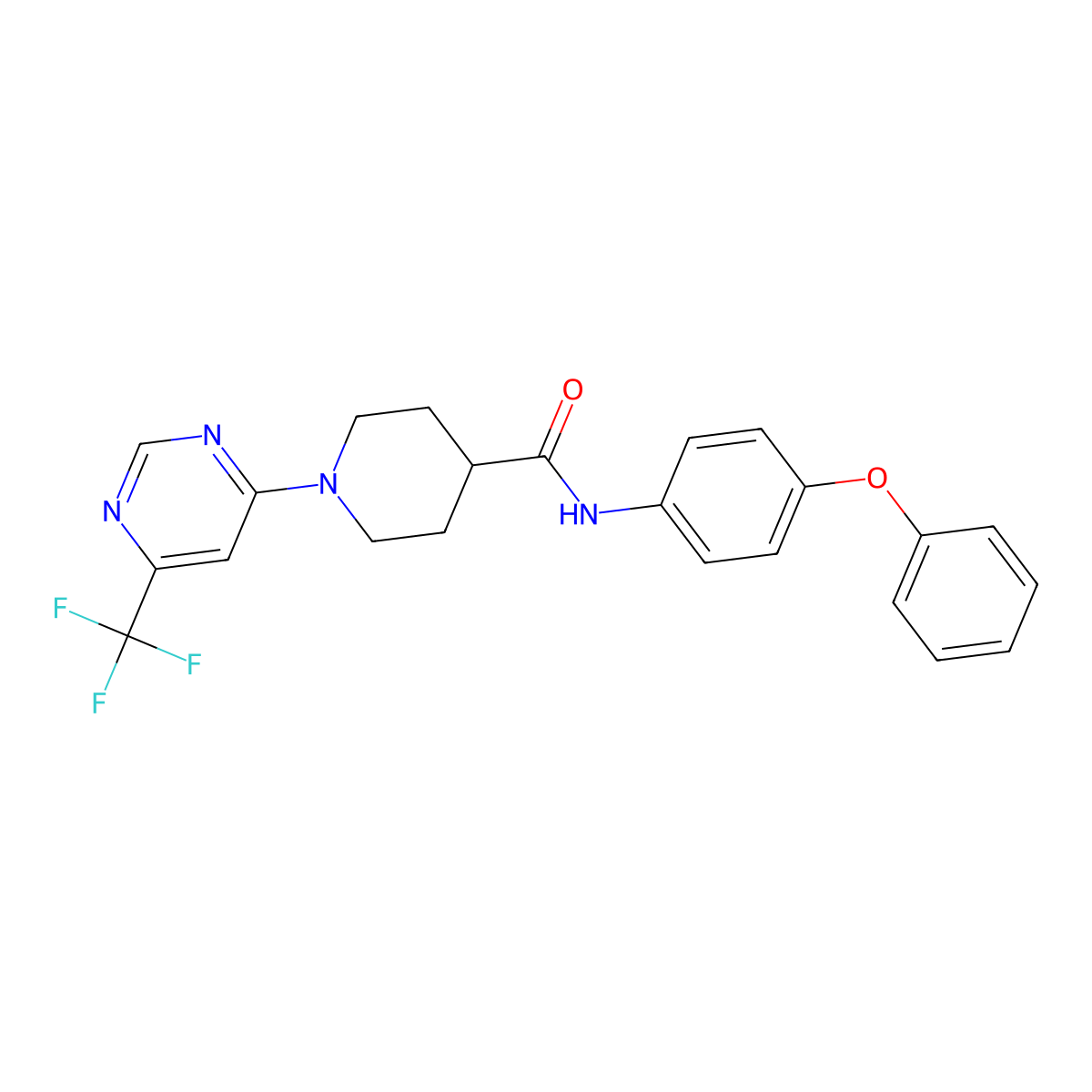 N-(4-phenoxyphenyl)-1-[6-(trifluoromethyl)pyrimidin-4-yl]piperidine-4-carboxamide molecular structure, CAS 1775546-75-2