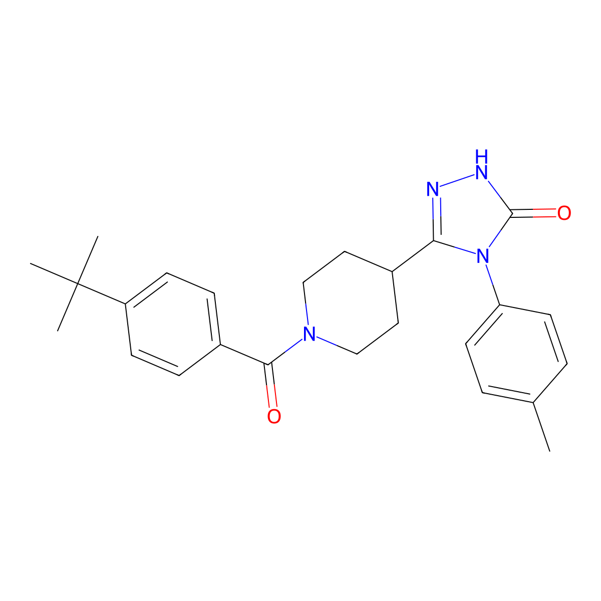 5-[1-(4-tert-butylbenzoyl)piperidin-4-yl]-4-(4-methylphenyl)-2,4-dihydro-3H-1,2,4-triazol-3-one molecular structure, CAS 1775547-32-4