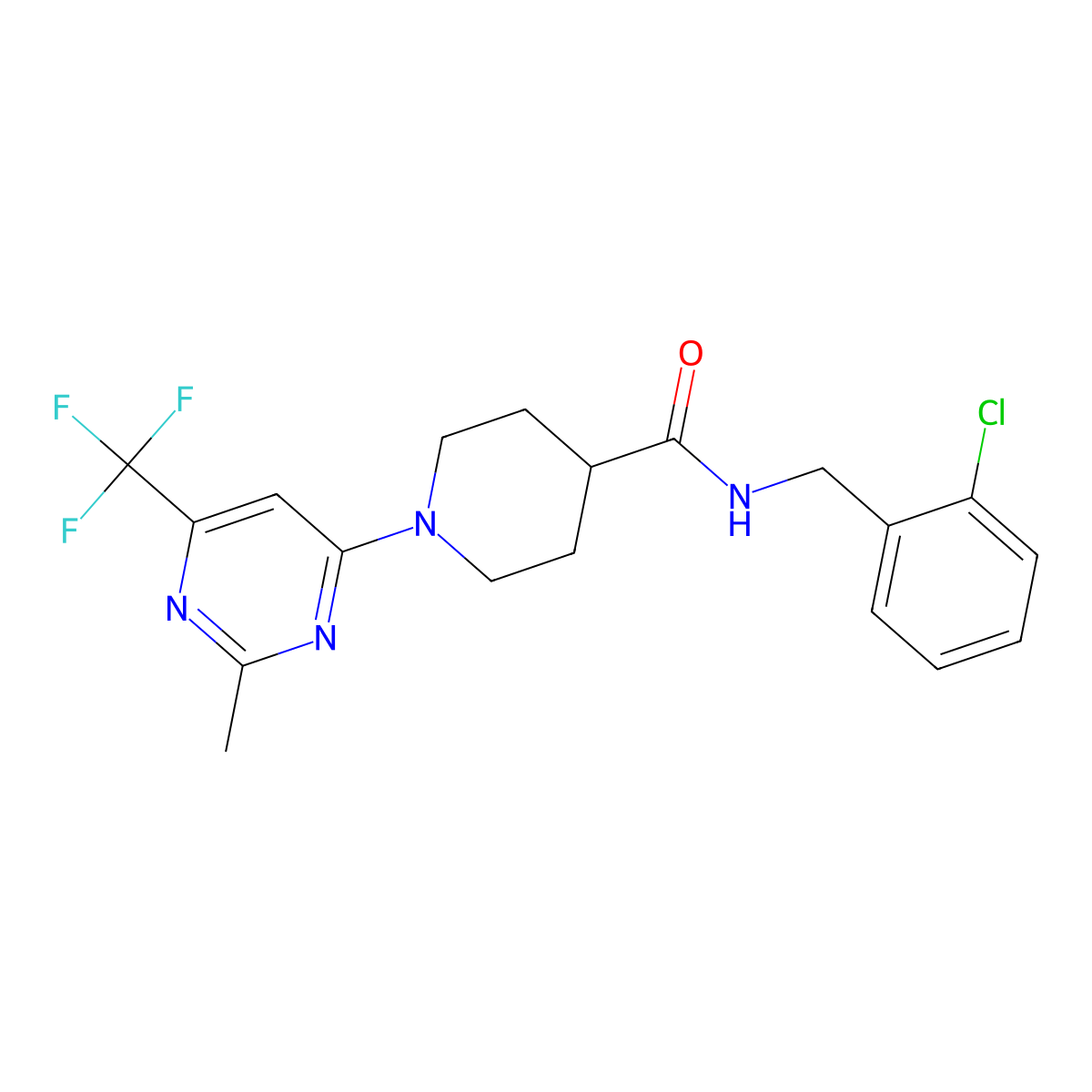 N-[(2-chlorophenyl)methyl]-1-[2-methyl-6-(trifluoromethyl)pyrimidin-4-yl]piperidine-4-carboxamide molecular structure, CAS 1775547-42-6