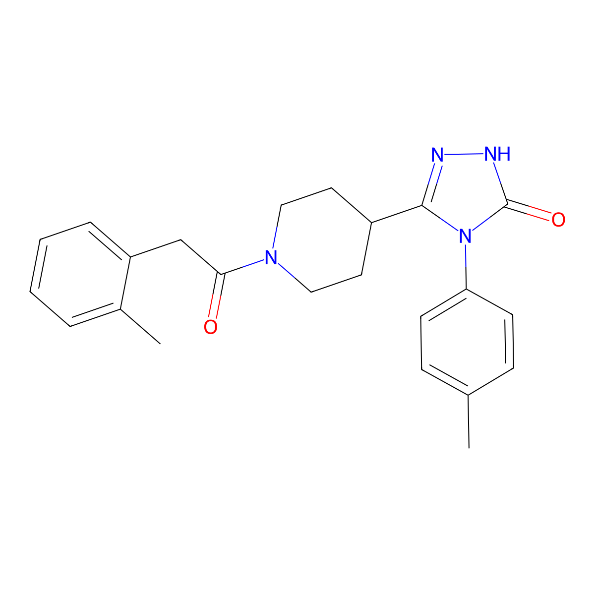 4-(4-methylphenyl)-5-{1-[(2-methylphenyl)acetyl]piperidin-4-yl}-2,4-dihydro-3H-1,2,4-triazol-3-one molecular structure, CAS 1775547-61-9