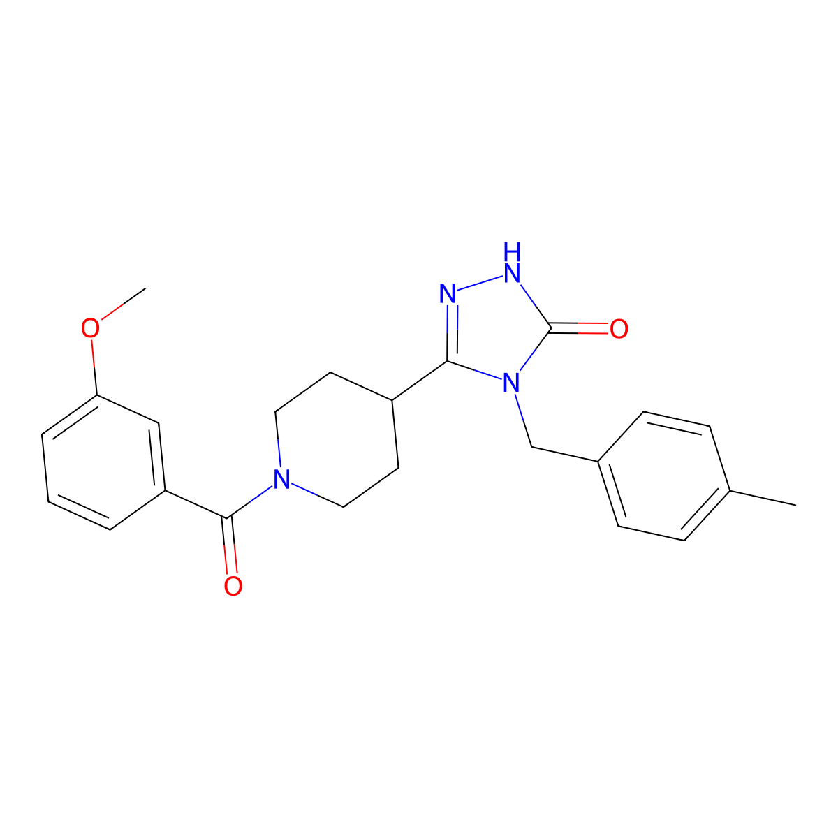 5-[1-(3-methoxybenzoyl)piperidin-4-yl]-4-(4-methylbenzyl)-2,4-dihydro-3H-1,2,4-triazol-3-one molecular structure, CAS 1775548-62-3
