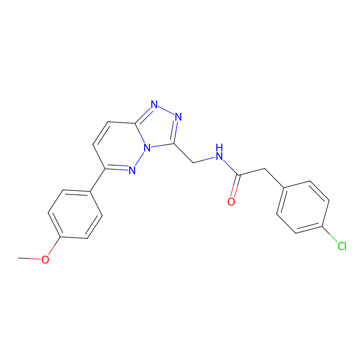 2-(4-Chlorophenyl)-N-{[6-(4-methoxyphenyl)-[1,2,4]triazolo[4,3-B]pyridazin-3-YL]methyl}acetamide molecular structure, CAS 1775550-81-6