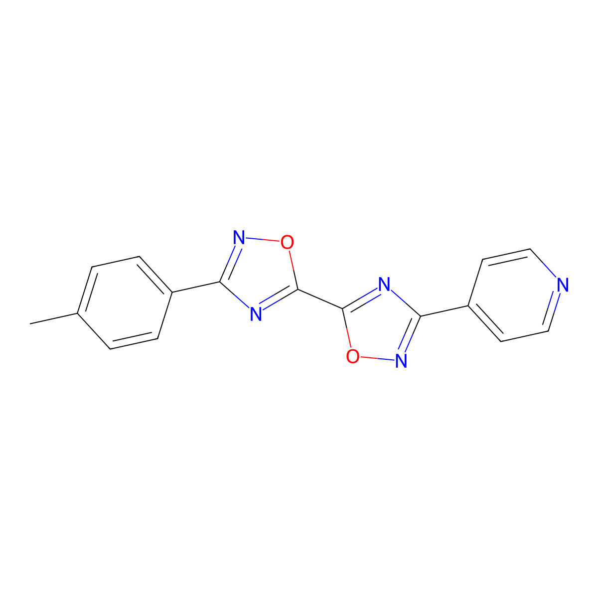 3-(4-Methylphenyl)-3'-pyridin-4-yl-5,5'-bi-1,2,4-oxadiazole molecular structure, CAS 1775551-88-6
