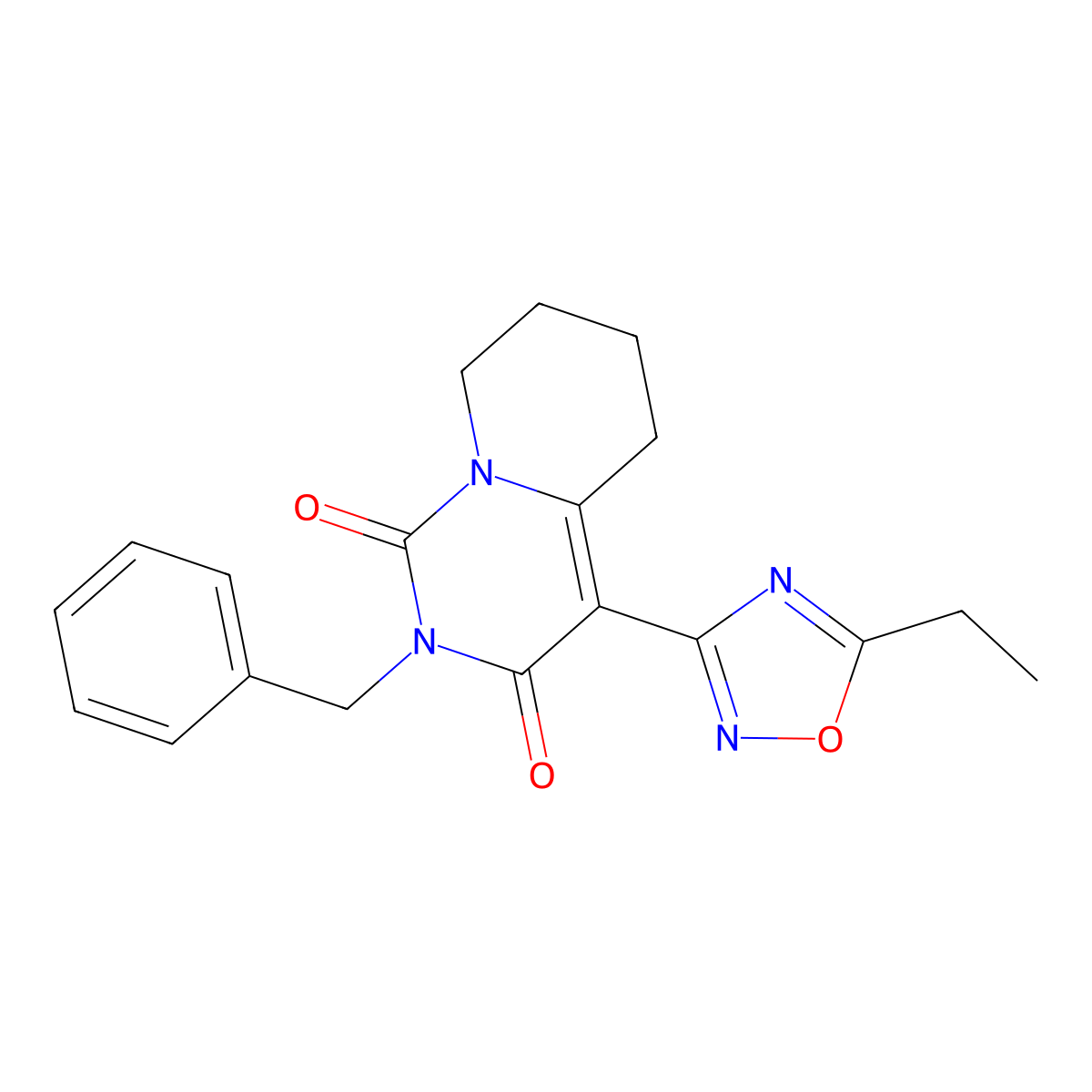 2-benzyl-4-(5-ethyl-1,2,4-oxadiazol-3-yl)-5,6,7,8-tetrahydro-1H-pyrido[1,2-c]pyrimidine-1,3(2H)-dione molecular structure, CAS 1775557-01-1