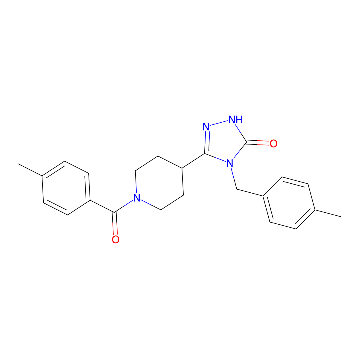 5-[1-(4-methylbenzoyl)piperidin-4-yl]-4-(4-methylbenzyl)-2,4-dihydro-3H-1,2,4-triazol-3-one molecular structure, CAS 1775558-69-4