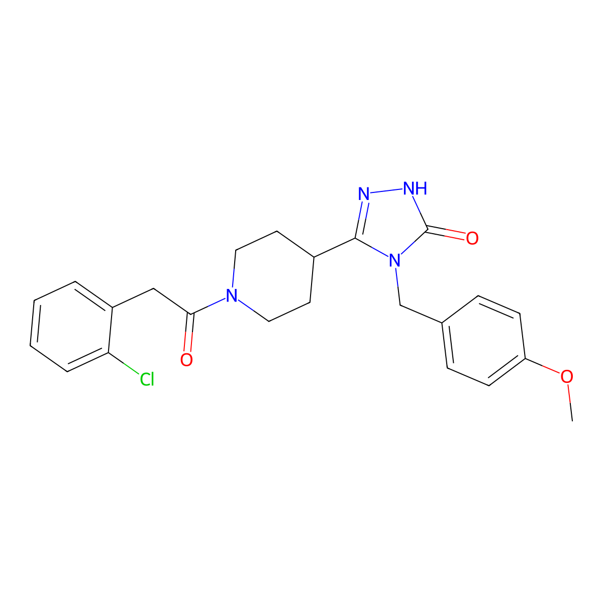 5-{1-[(2-chlorophenyl)acetyl]piperidin-4-yl}-4-(4-methoxybenzyl)-2,4-dihydro-3H-1,2,4-triazol-3-one molecular structure, CAS 1775559-69-7