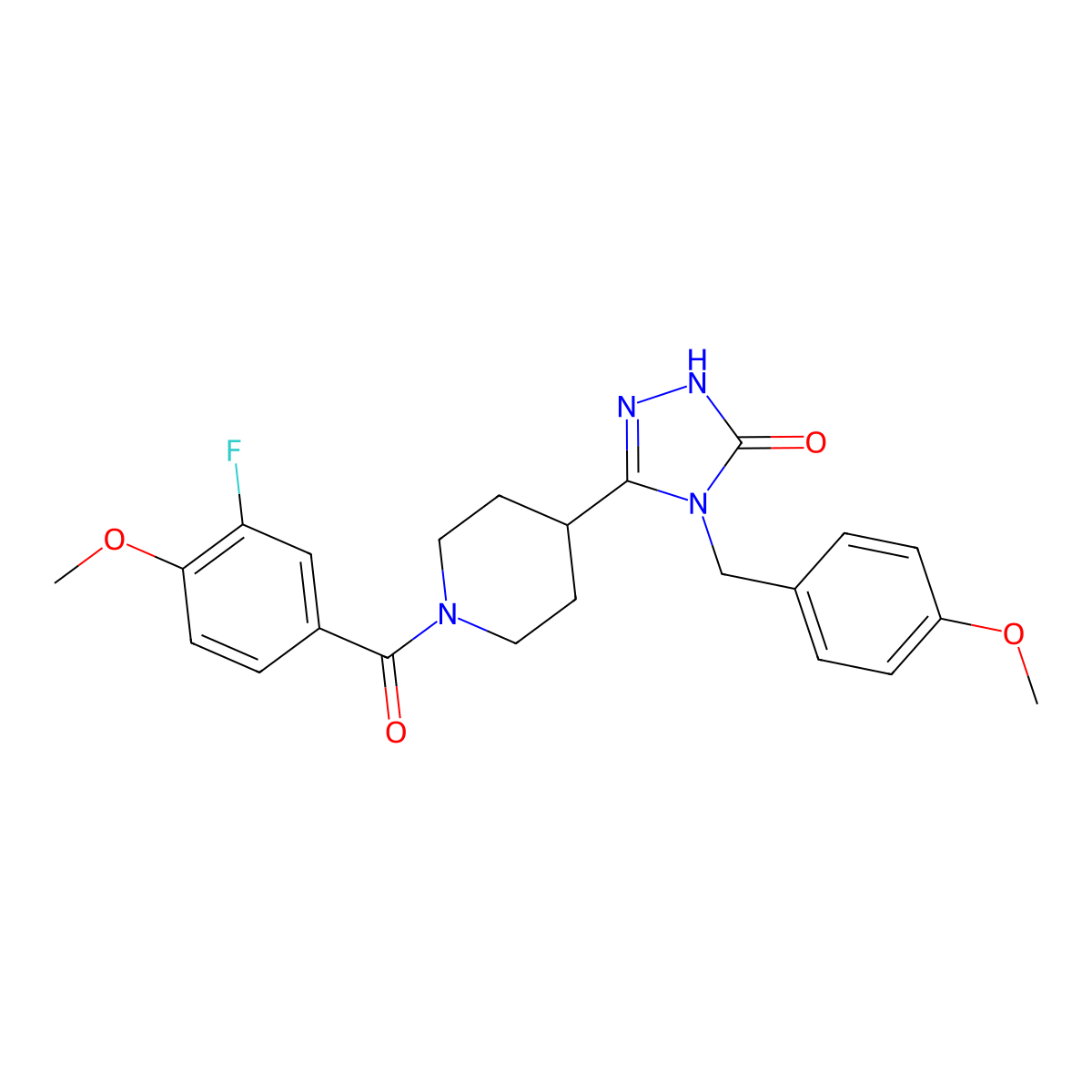 5-[1-(3-fluoro-4-methoxybenzoyl)piperidin-4-yl]-4-(4-methoxybenzyl)-2,4-dihydro-3H-1,2,4-triazol-3-one molecular structure, CAS 1775559-75-5