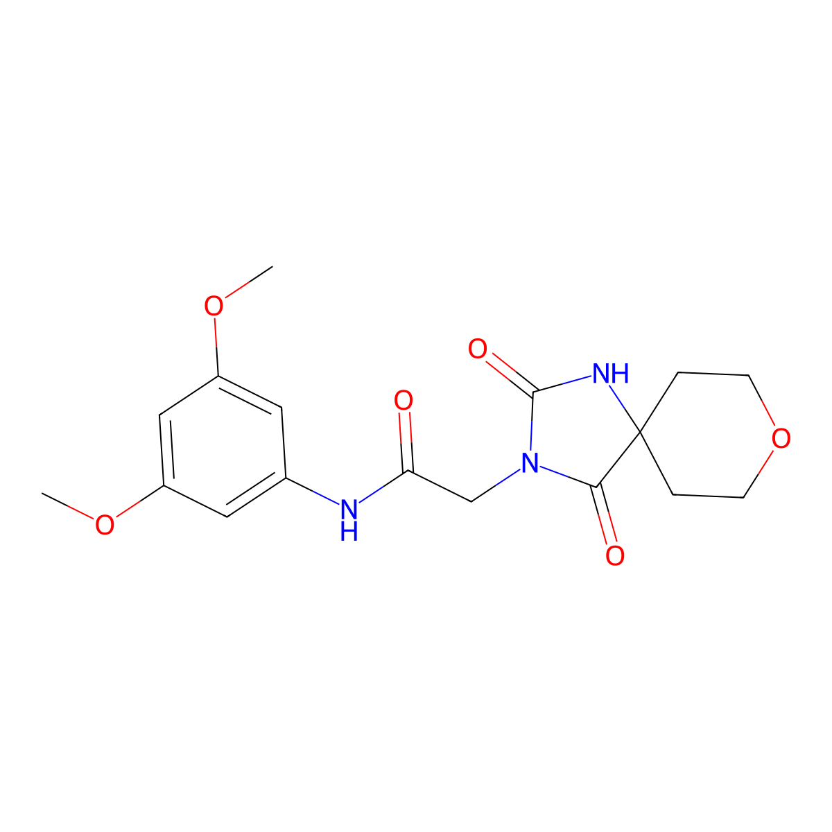 N-(3,5-Dimethoxyphenyl)-2-{2,4-dioxo-8-oxa-1,3-diazaspiro[4.5]decan-3-YL}acetamide molecular structure, CAS 1775560-74-1