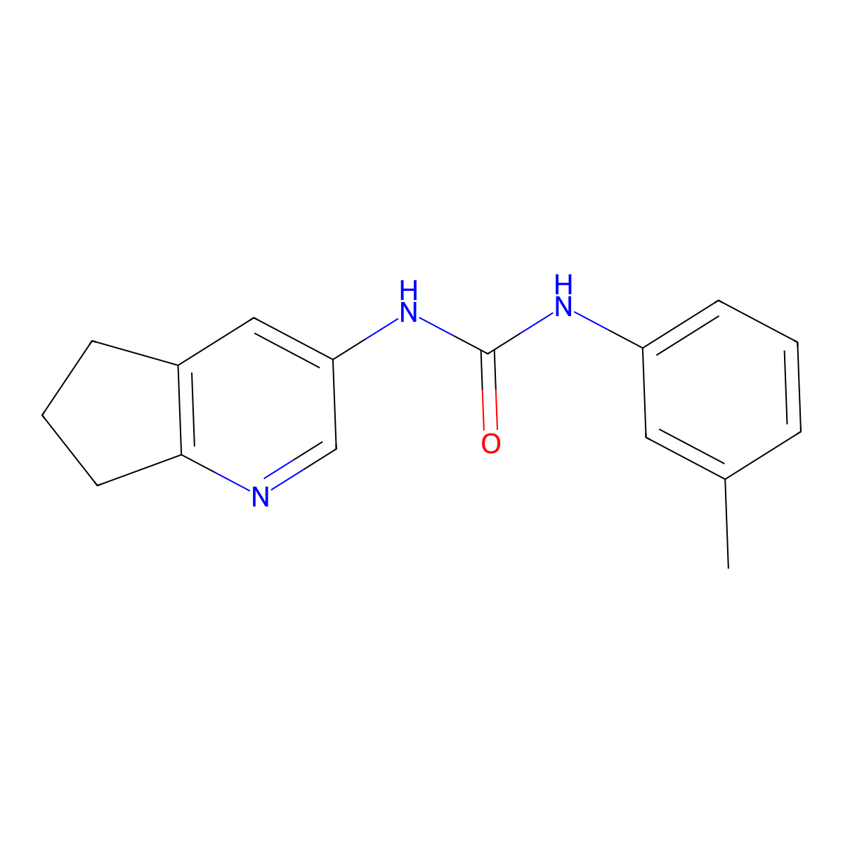 1-(6,7-Dihydro-5H-cyclopenta[b]pyridin-3-yl)-3-(m-tolyl)urea molecular structure, CAS 1775561-03-9