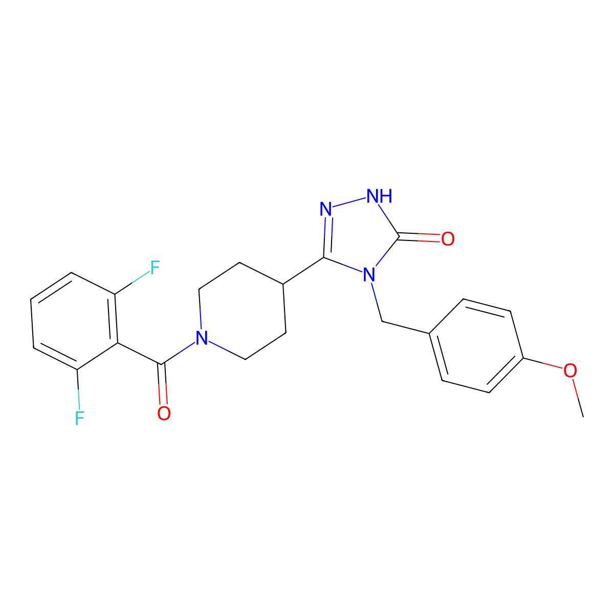 5-[1-(2,6-difluorobenzoyl)piperidin-4-yl]-4-(4-methoxybenzyl)-2,4-dihydro-3H-1,2,4-triazol-3-one molecular structure, CAS 1775561-05-1