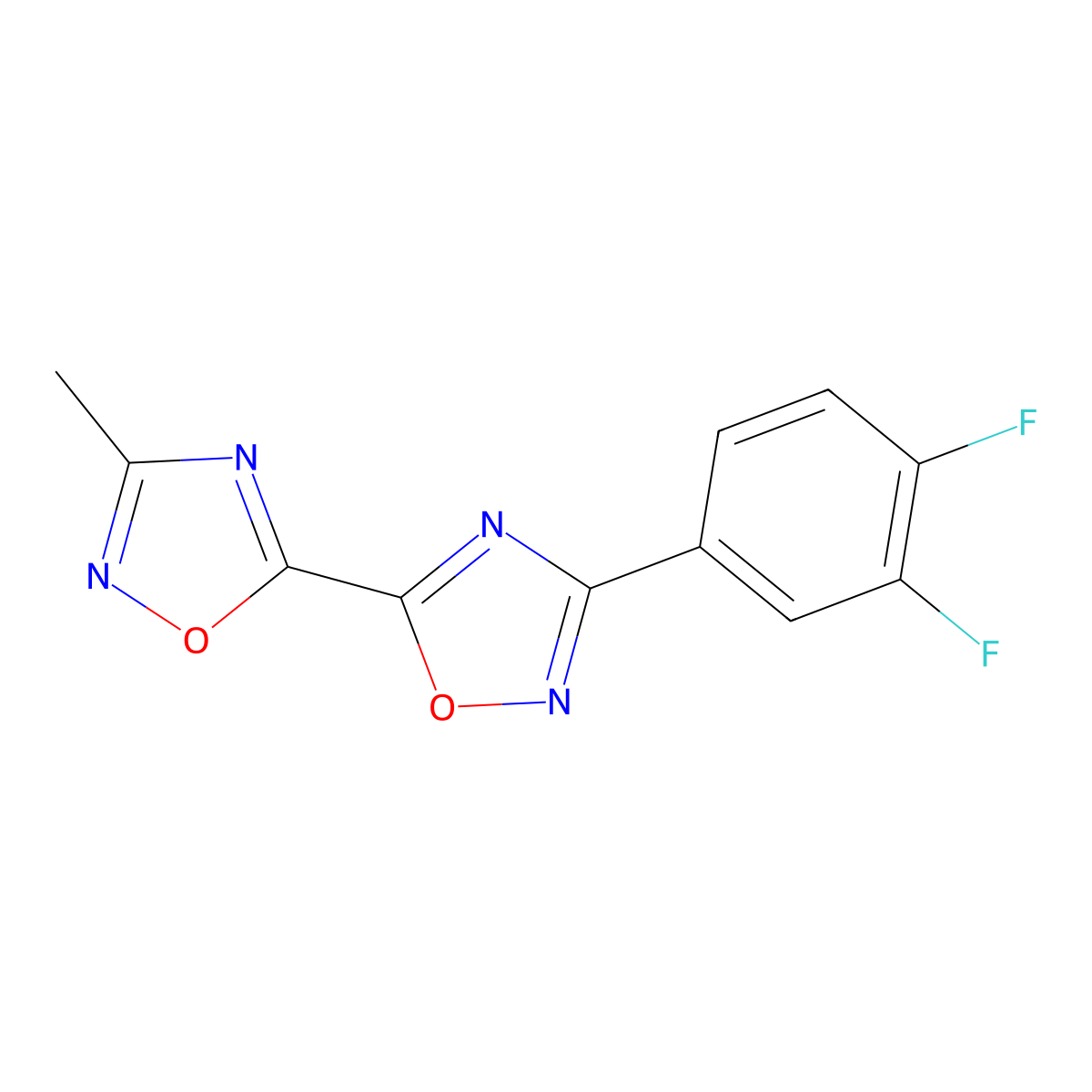 3-(3,4-Difluorophenyl)-3'-methyl-5,5'-bi-1,2,4-oxadiazole molecular structure, CAS 1775562-74-7