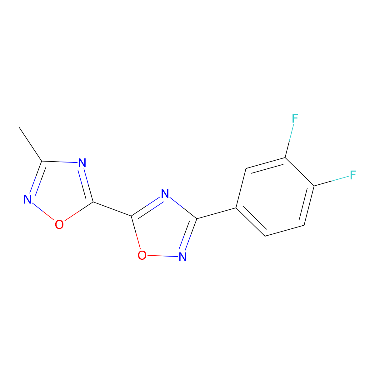 3-(3,4-Difluorophenyl)-3'-methyl-5,5'-bi-1,2,4-oxadiazole molecular structure, CAS 1775562-74-7