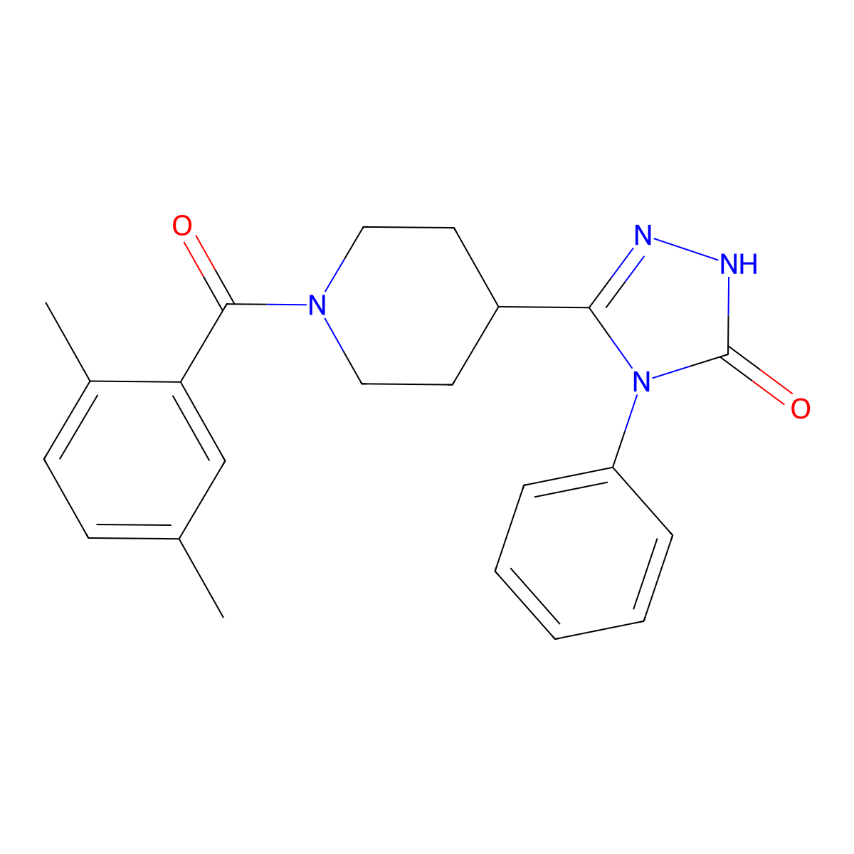 5-[1-(2,5-dimethylbenzoyl)piperidin-4-yl]-4-phenyl-2,4-dihydro-3H-1,2,4-triazol-3-one molecular structure, CAS 1775565-85-9