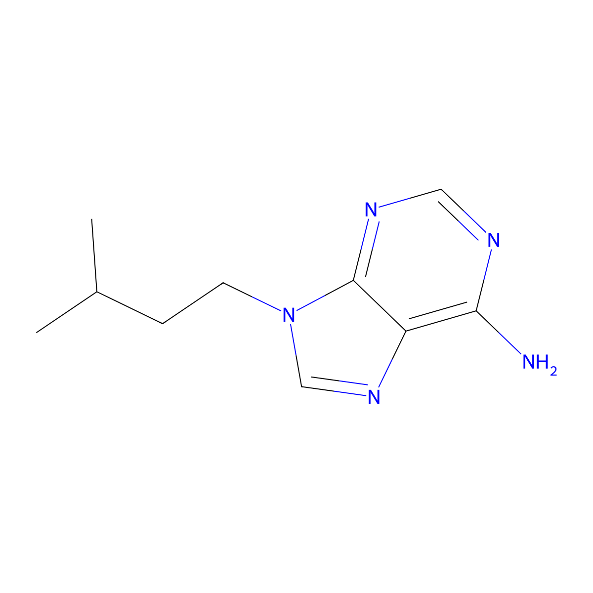 9-(3-methylbutyl)-9H-purin-6-amine molecular structure, CAS 17756-26-2