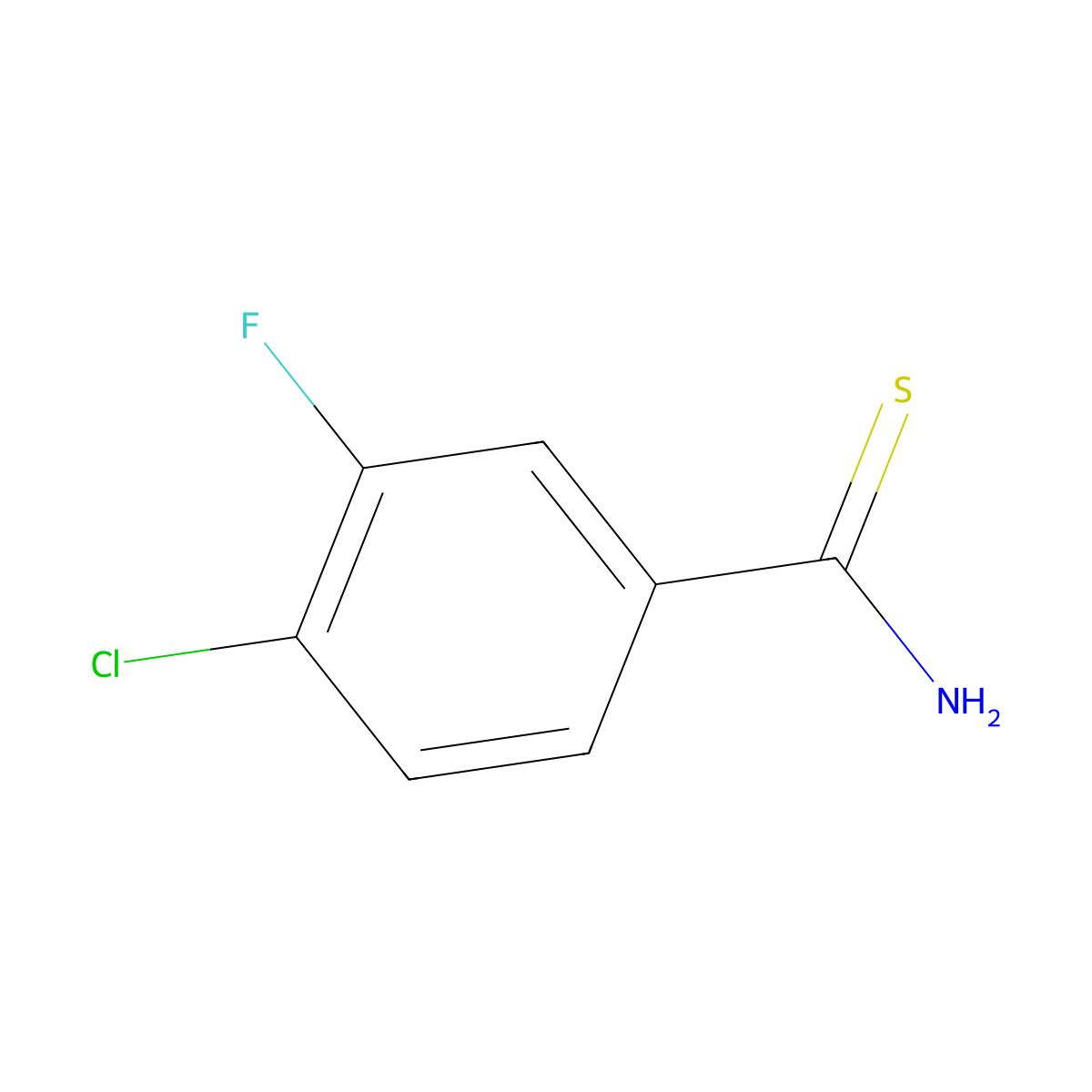 4-Chloro-3-fluorobenzothioamide molecular structure, CAS 177561-52-3