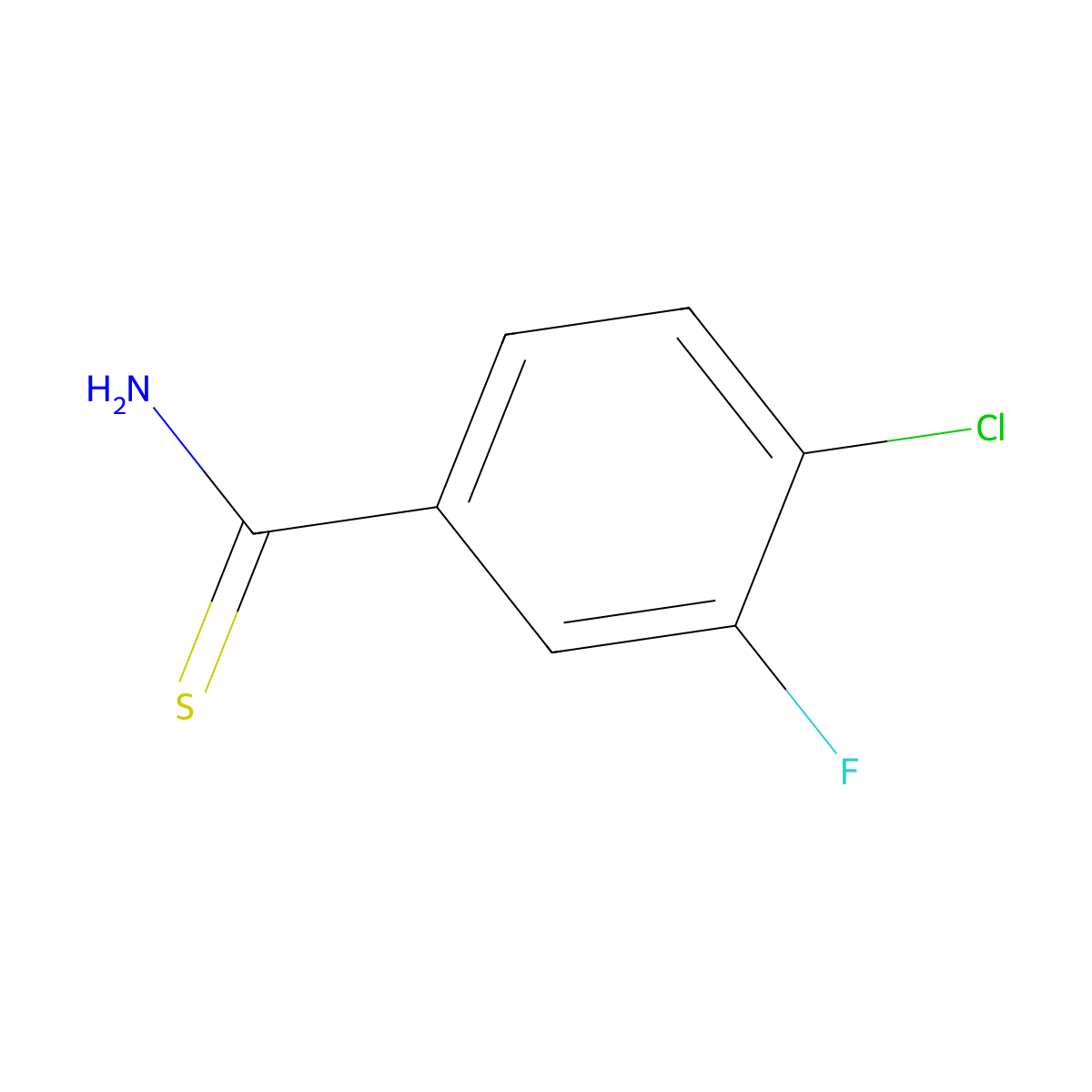 4-Chloro-3-fluorobenzothioamide molecular structure, CAS 177561-52-3