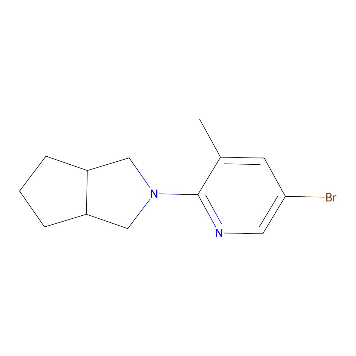 5-Bromo-3-methyl-2-{octahydrocyclopenta[c]pyrrol-2-yl}pyridine molecular structure, CAS 1775704-33-0