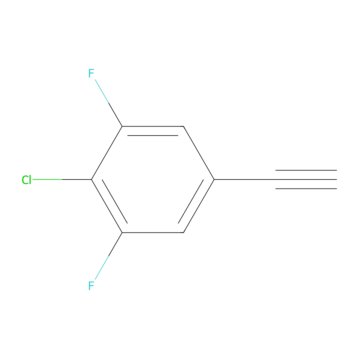 2-Chloro-5-ethynyl-1,3-difluorobenzene molecular structure, CAS 177572-84-8