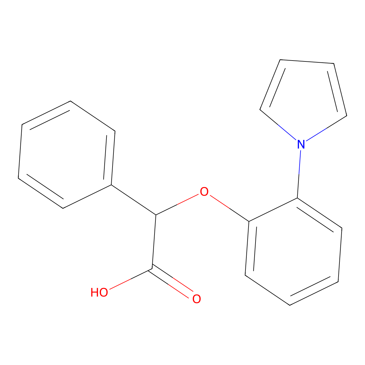 2-phenyl-2-[2-(1H-pyrrol-1-yl)phenoxy]acetic acid molecular structure, CAS 177578-77-7