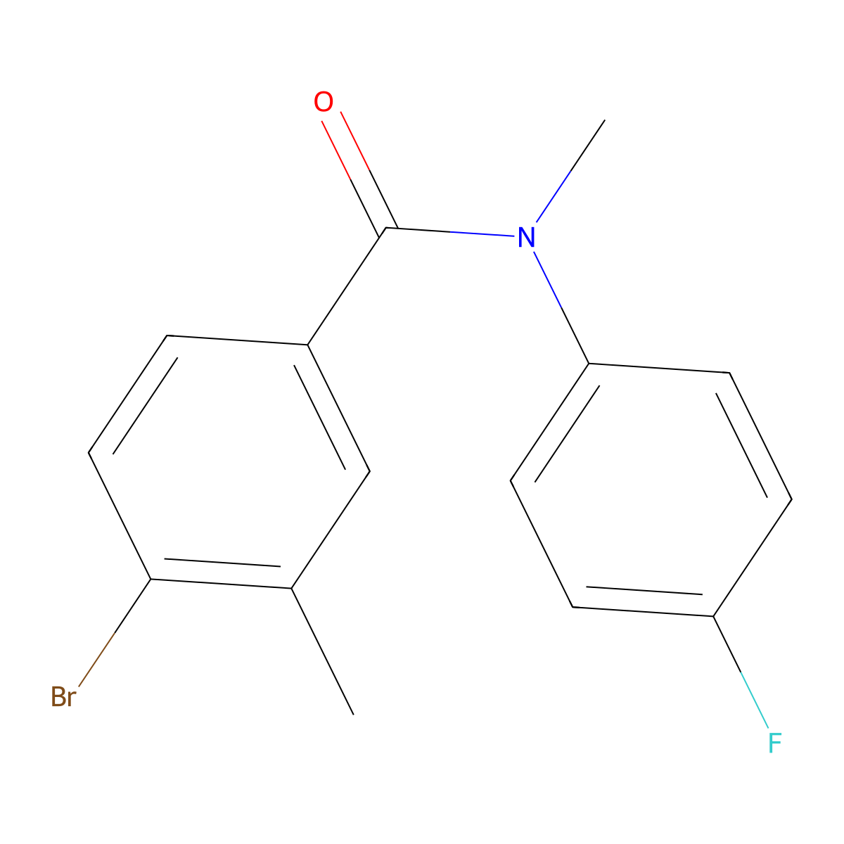 4-Bromo-N-(4-fluorophenyl)-N,3-dimethylbenzamide molecular structure, CAS 1775792-63-6