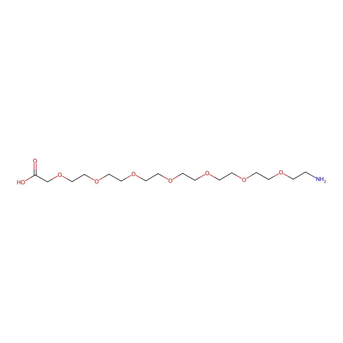 23-Amino-3,6,9,12,15,18,21-heptaoxatricosan-1-oic acid molecular structure, CAS 177580-10-8