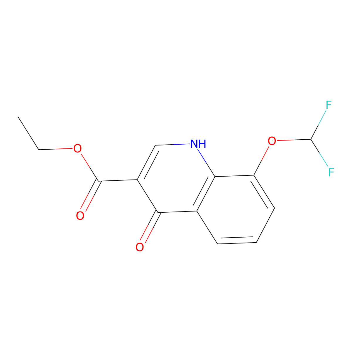 Ethyl 8-(difluoromethoxy)-4-hydroxyquinoline-3-carboxylate molecular structure, CAS 1775815-69-4
