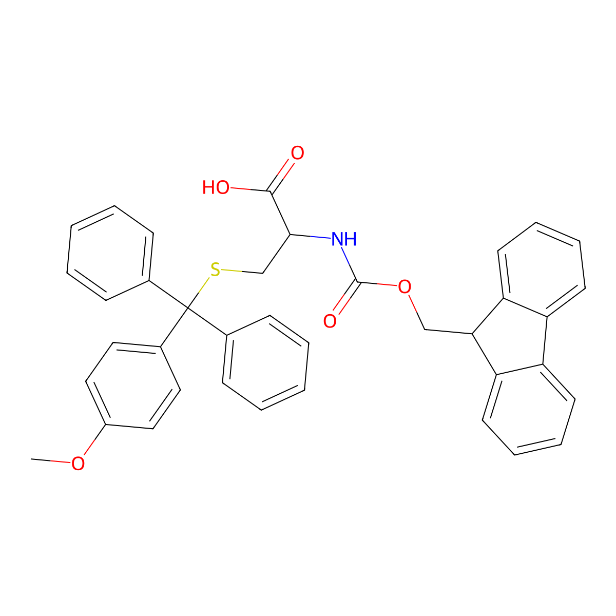 Fmoc-S-4-methoxytrityl-L-cysteine molecular structure, CAS 177582-21-7