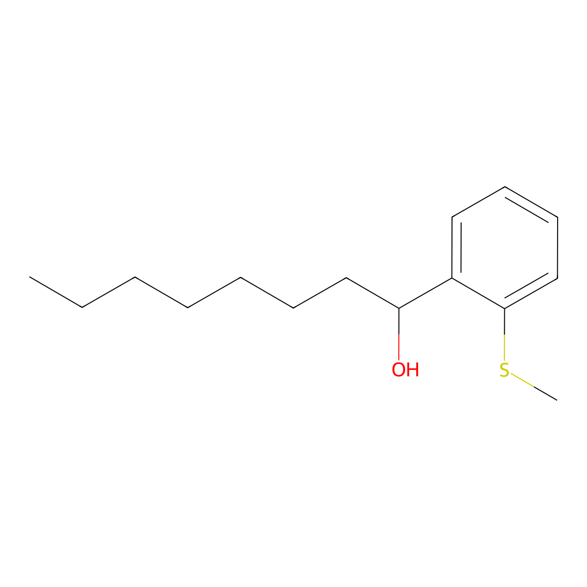 alpha-Heptyl-2-(methylthio)benzenemethanol molecular structure, CAS 1775825-37-0