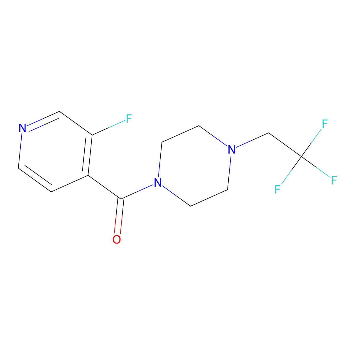 1-(3-Fluoropyridine-4-carbonyl)-4-(2,2,2-trifluoroethyl)piperazine molecular structure, CAS 1775842-70-0