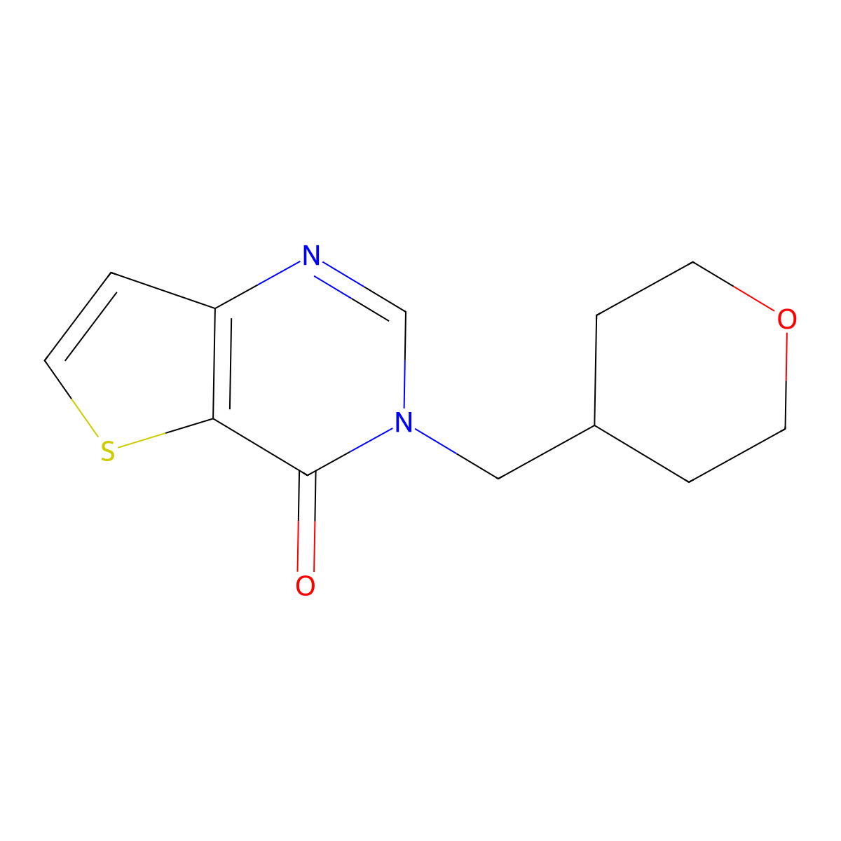 3-[(oxan-4-yl)methyl]-3H,4H-thieno[3,2-d]pyrimidin-4-one molecular structure, CAS 1775849-16-5