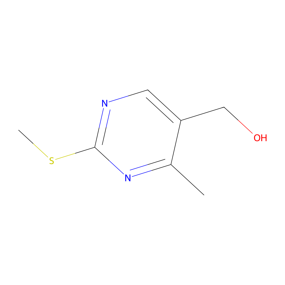 (4-Methyl-2-(methylthio)pyrimidin-5-yl)methanol molecular structure, CAS 17759-40-9