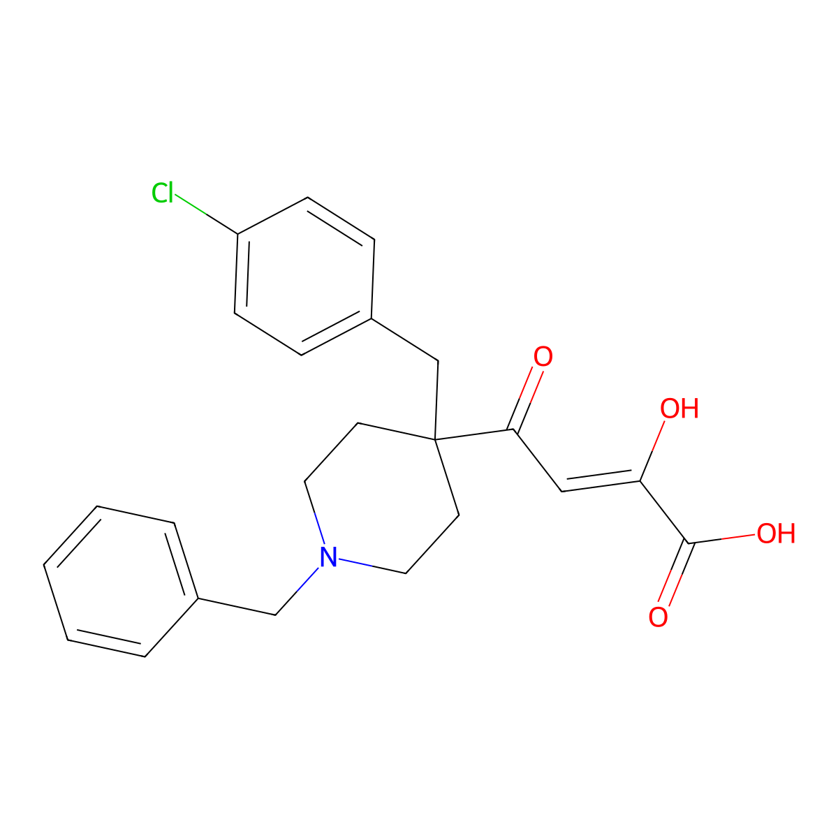 (2z)-4-[1-Benzyl-4-(4-Chlorobenzyl)piperidin-4-Yl]-2-Hydroxy-4-Oxobut-2-Enoic Acid molecular structure, CAS 177592-42-6