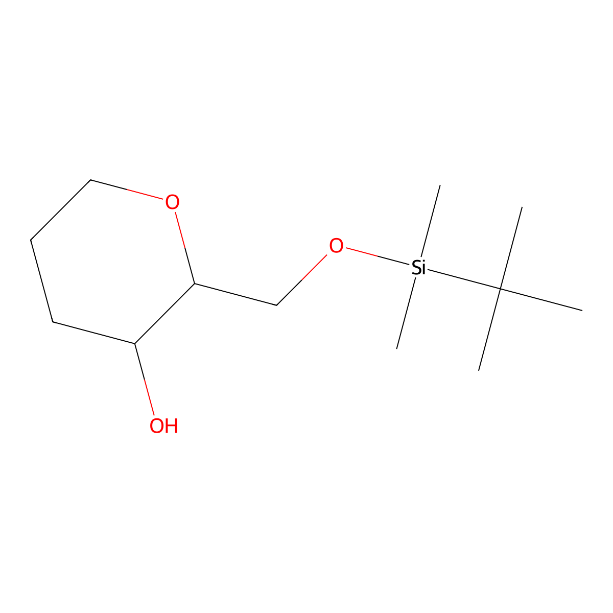 (2R,3S)-2-{[(tert-butyldimethylsilyl)oxy]methyl}oxan-3-ol molecular structure, CAS 177594-84-2