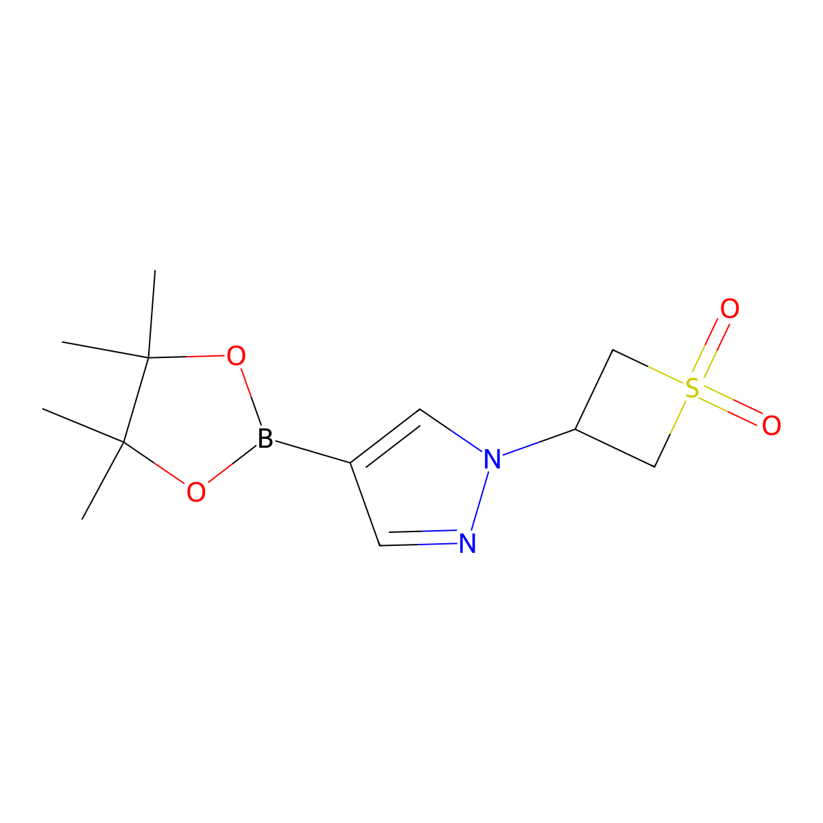 3-[4-(4,4,5,5-tetramethyl-1,3,2-dioxaborolan-2-yl)-1H-pyrazol-1-yl]-1lambda6-thietane-1,1-dione molecular structure, CAS 1776065-66-7
