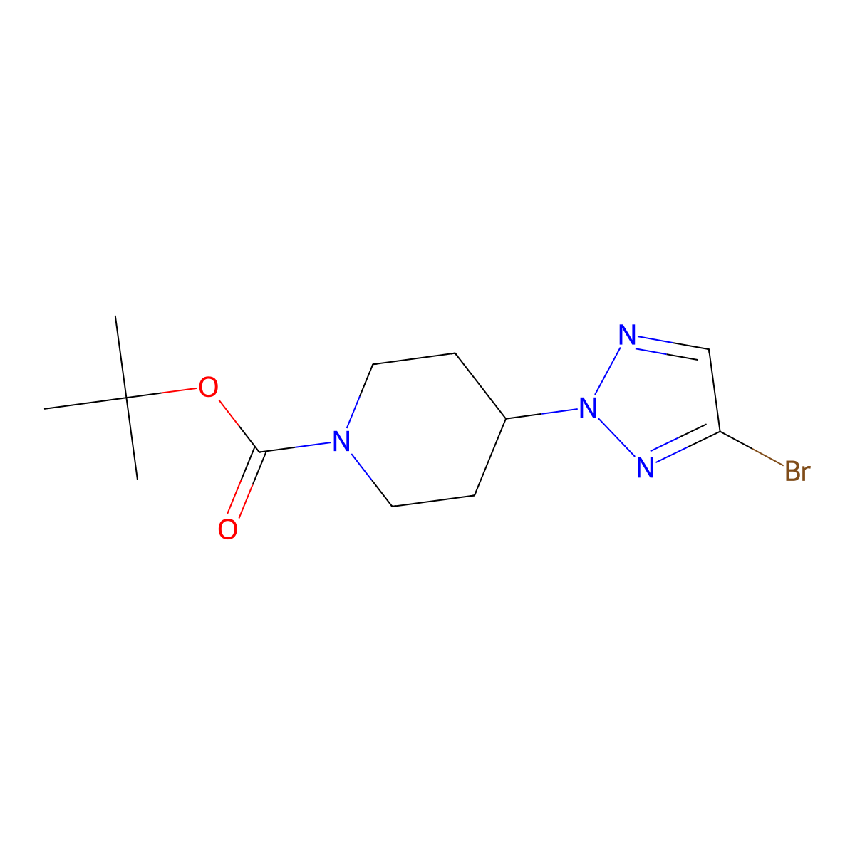 tert-butyl 4-(4-bromo-2H-1,2,3-triazol-2-yl)piperidine-1-carboxylate molecular structure, CAS 1776065-86-1