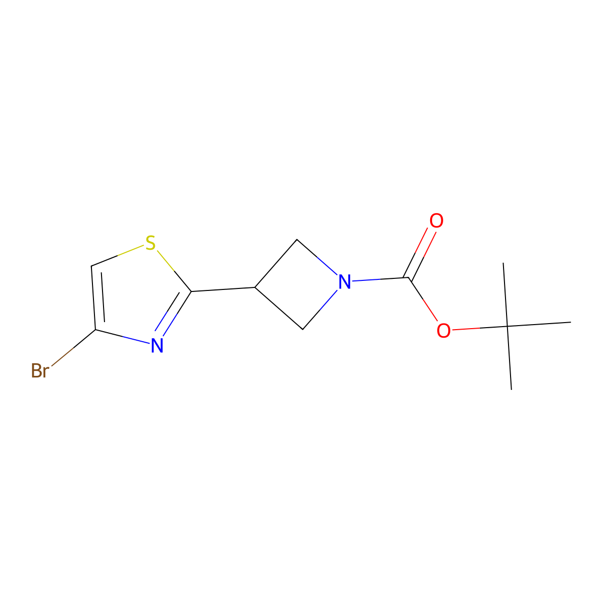 Tert-butyl 3-(4-bromothiazol-2-yl)azetidine-1-carboxylate molecular structure, CAS 1776065-88-3