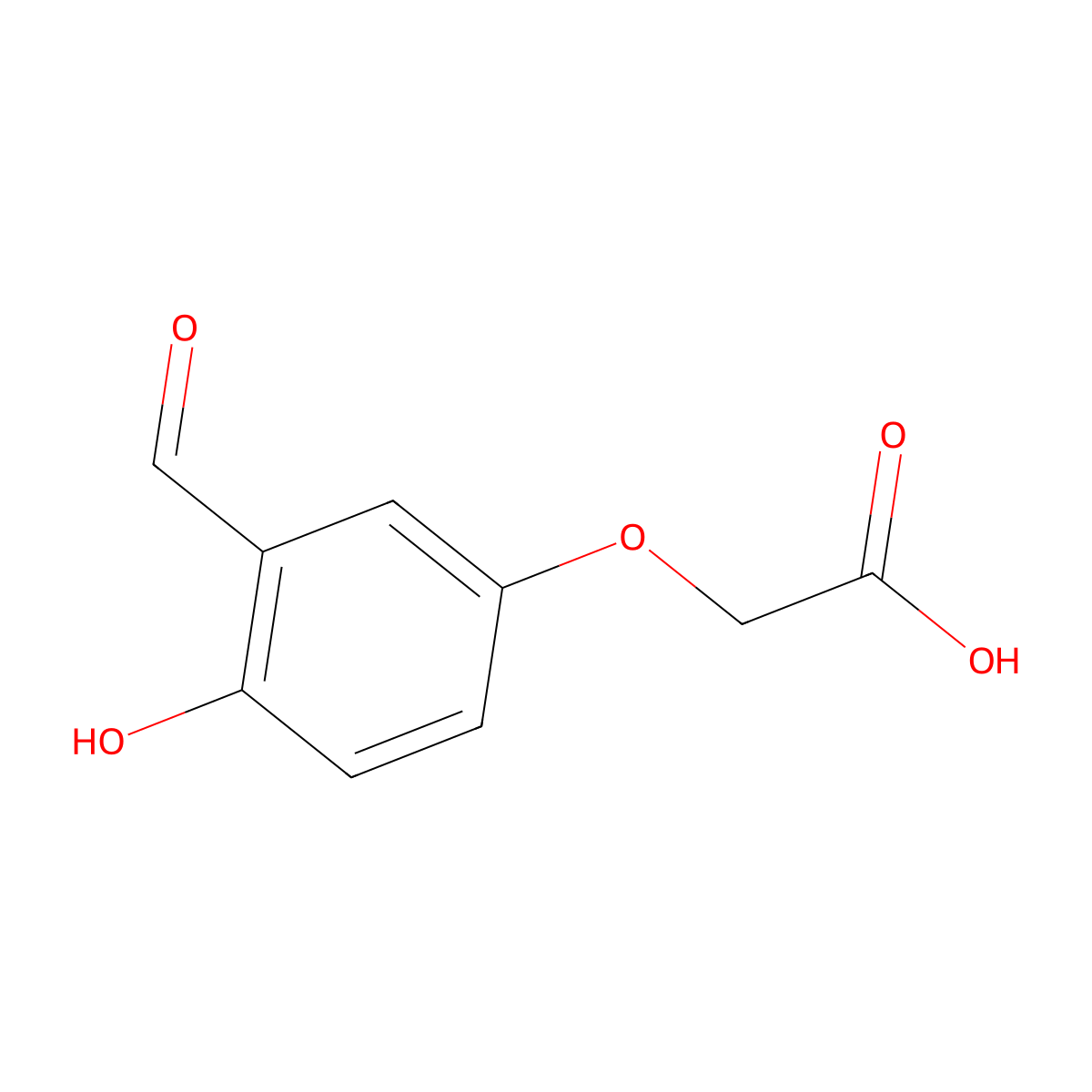 2-(3-Formyl-4-hydroxyphenoxy)acetic acid molecular structure, CAS 1776080-77-3